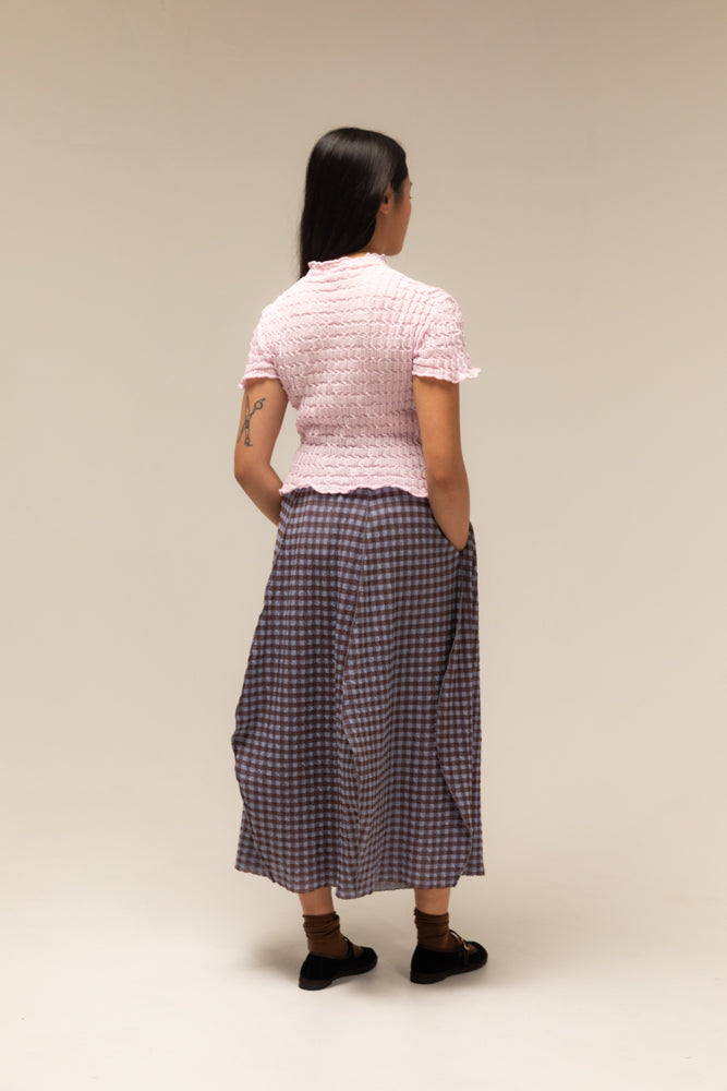 Rus Uovo Skirt Savia Blue and Dark Cherry