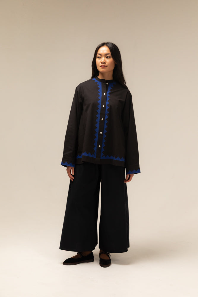 Nikki Chasin Buttondown Zig Zag Appliqué Shirt