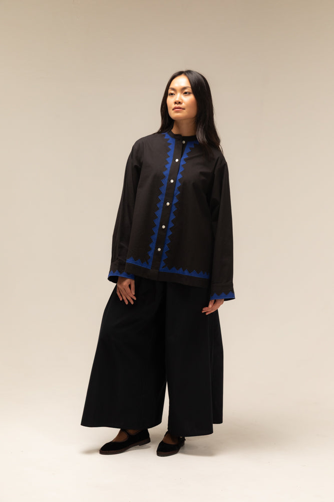Nikki Chasin Buttondown Zig Zag Appliqué Shirt