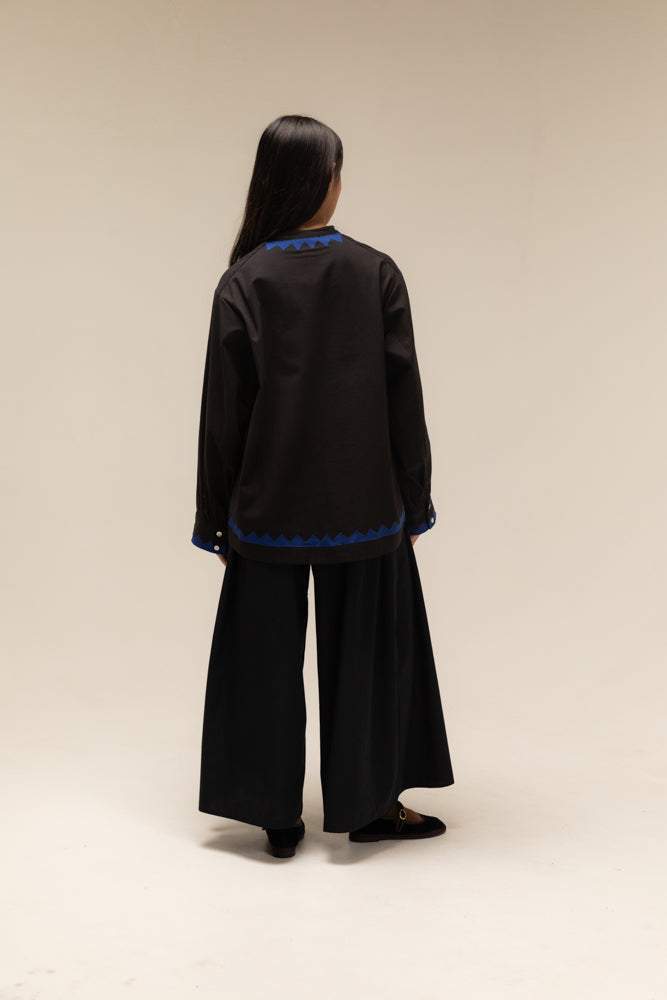 Nikki Chasin Buttondown Zig Zag Appliqué Shirt