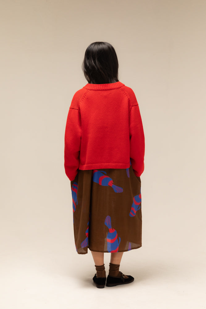 Nikki Chasin Shiloh Cotton Cardigan - Lipstick