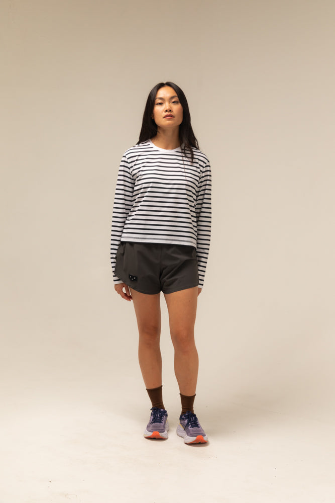 Unna Striped LS White and Navy