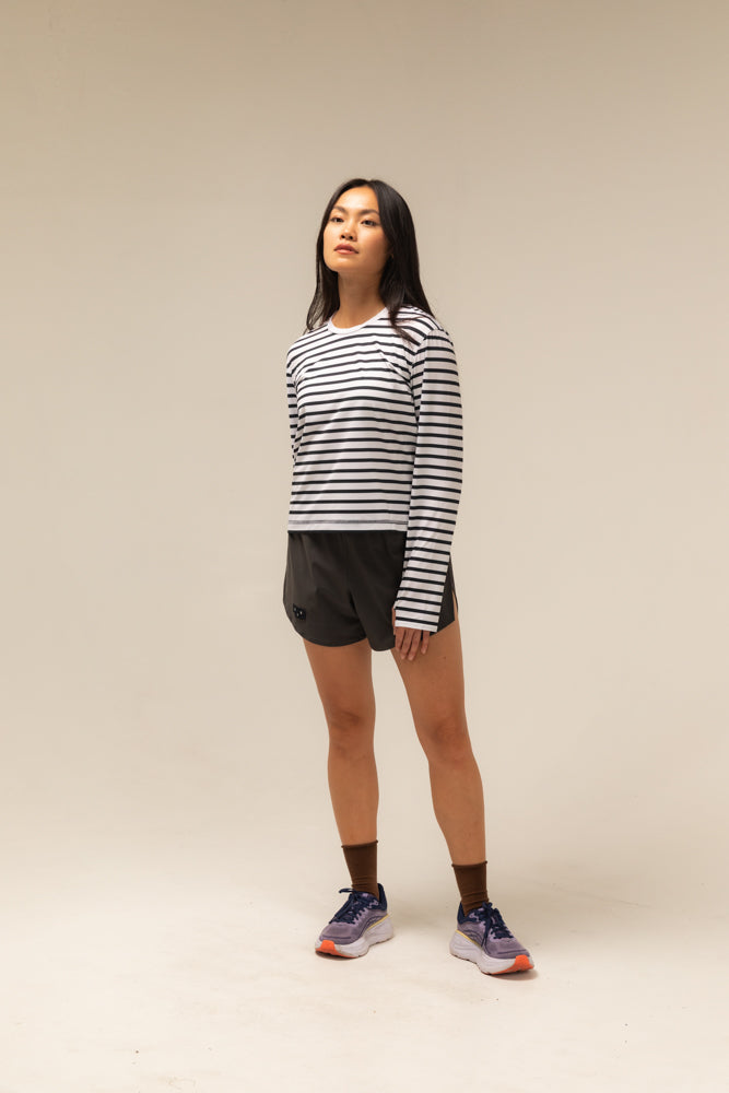 Unna Striped LS White and Navy